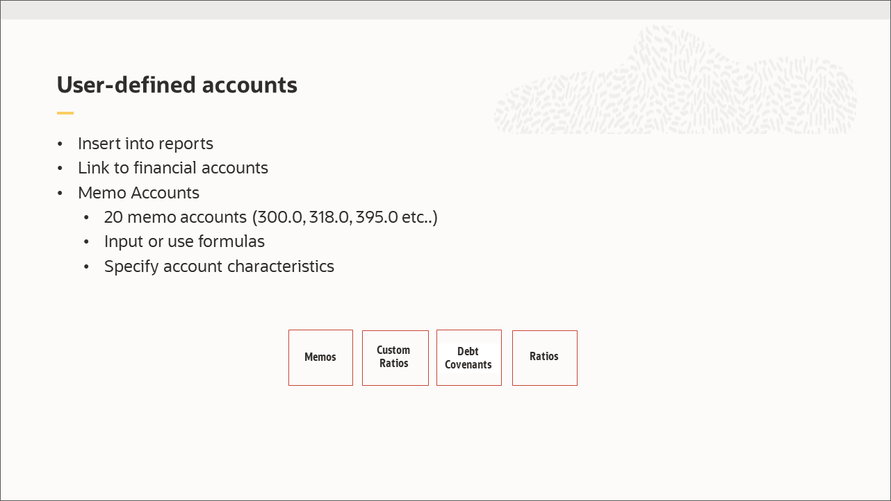 Sub account characteristics